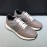 Prada Calf Leather Mesh Casual Sneakers For Men Gray