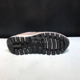 Prada Calf Leather Mesh Casual Sneakers For Men Gray