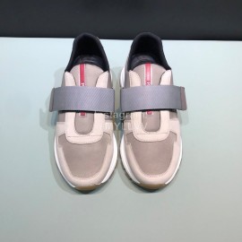 Prada Calf Leather Mesh Velcro Sneakers For Men 