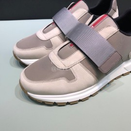 Prada Calf Leather Mesh Velcro Sneakers For Men 