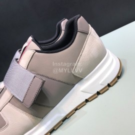 Prada Calf Leather Mesh Velcro Sneakers For Men 