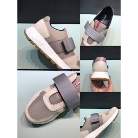 Prada Calf Leather Mesh Velcro Sneakers For Men 