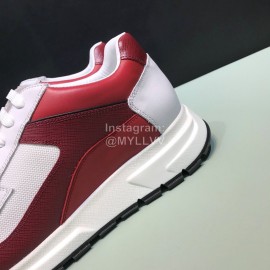 Prada New Calf Leather Mesh Casual Sneakers For Men Red