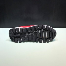Prada New Calf Leather Mesh Casual Sneakers For Men Red