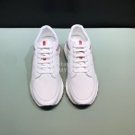 Prada New Calf Leather Mesh Casual Sneakers For Men White
