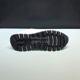 Prada New Calf Leather Mesh Casual Sneakers For Men White