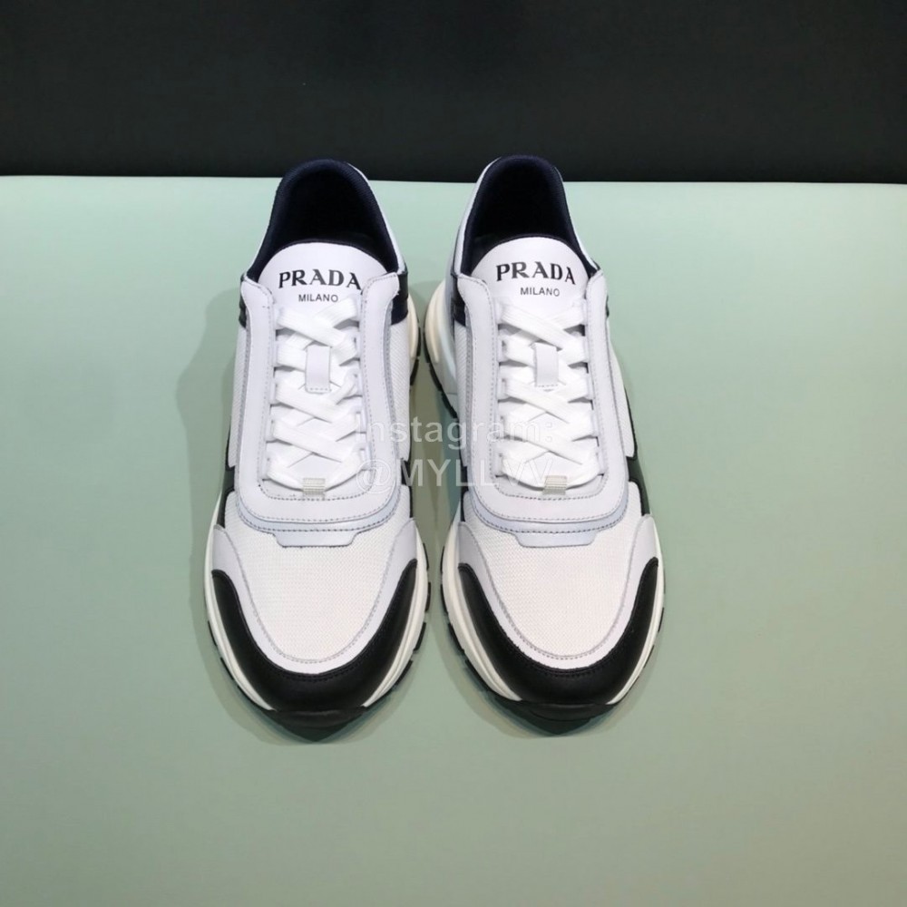 Prada New Calf Leather Mesh Leisure Sneakers For Men 