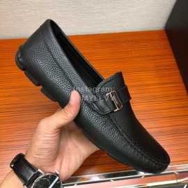 Prada Black Calf Leather Casual Business Shoes For Men 
