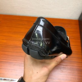 Prada Calf Leather Casual Business Shoes Black For Men 