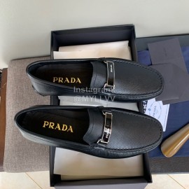 Prada Black Calf Leather Business Casual Shoes For..