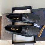 Prada Calf Leather Business Casual Shoes For Men 