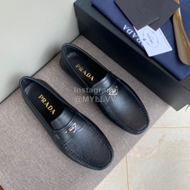 Prada Calf Leather Business Casual Shoes For Men 