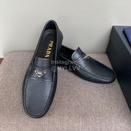 Prada Calf Leather Business Casual Shoes For Men 