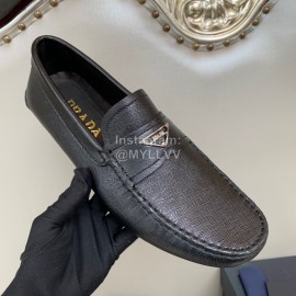 Prada Calf Leather Business Casual Shoes For Men 