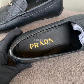 Prada Calf Leather Business Casual Shoes For Men 