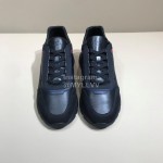 Prada Calf Leather Lace Up Sneakers For Men Black