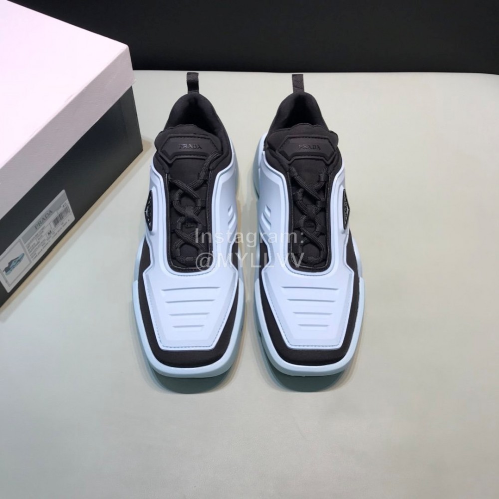 Prada Fashion Thick Rubber Sole Sneakers For Men Blue