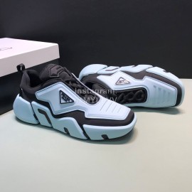 Prada Fashion Thick Rubber Sole Sneakers For Men Blue