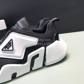 Prada Fashion Thick Rubber Sole Sneakers For Men White