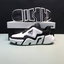 Prada Fashion Thick Rubber Sole Sneakers For Men White