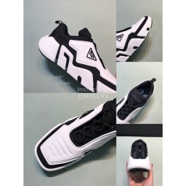 Prada Fashion Thick Rubber Sole Sneakers For Men White