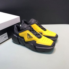 Prada Fashion Thick Rubber Sole Sneakers For Men Yellow