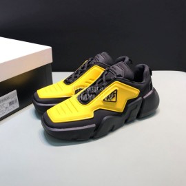 Prada Fashion Thick Rubber Sole Sneakers For Men Yellow