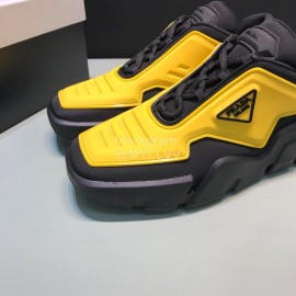 Prada Fashion Thick Rubber Sole Sneakers For Men Yellow