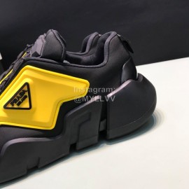 Prada Fashion Thick Rubber Sole Sneakers For Men Yellow