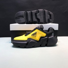 Prada Fashion Thick Rubber Sole Sneakers For Men Yellow
