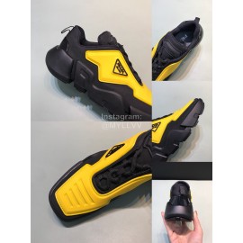 Prada Fashion Thick Rubber Sole Sneakers For Men Yellow