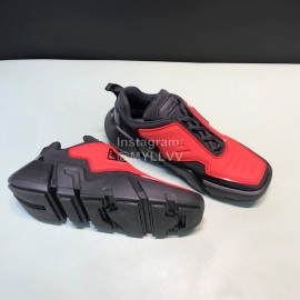 Prada Fashion Thick Rubber Sole Sneakers For Men Red