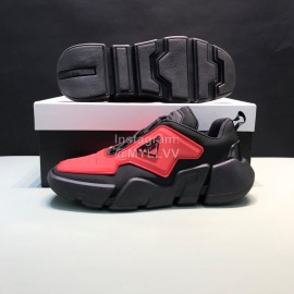 Prada Fashion Thick Rubber Sole Sneakers For Men Red
