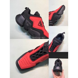 Prada Fashion Thick Rubber Sole Sneakers For Men Red