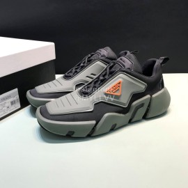 Prada Fashion Thick Rubber Sole Sneakers For Men Gray
