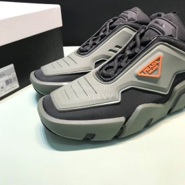 Prada Fashion Thick Rubber Sole Sneakers For Men Gray