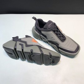 Prada Fashion Thick Rubber Sole Sneakers For Men Gray