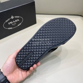 Prada Summer Calf Leather Cross Slippers For Men