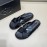 Prada Summer Calf Leather Cross Slippers For Men Black