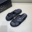 Prada Summer Calf Leather Cross Slippers Black For Men