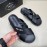 Prada Summer Calf Leather Cross Slippers Black For Men
