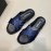 Prada Summer Calf Leather Textile Cross Slippers For Men Blue