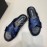 Prada Summer Calf Leather Textile Cross Slippers For Men Blue