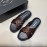 Prada Summer Calf Leather Textile Cross Slippers For Men Brown