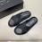 Prada Summer Calf Leather Textile Cross Slippers For Men Black