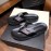 Prada Fashion Leather Webbing Flip Flops For Men