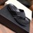 Prada Fashion Leather Webbing Flip Flops For Men Black