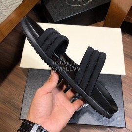 Prada Fashion Leather Slippers For Men Black