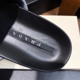 Prada Fashion Leather Slippers For Men Gray