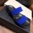 Prada Fashion Leather Slippers For Men Blue
